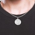thumbnail image 3 of PicturesOnGold.com Saint Bernard of Menthon Round Religious Medal - 3/4 inch Size of a Nickel -Solid 14K White Gold, 3 of 4