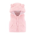 thumbnail image 2 of Generic Toddler Girl Tops Toddler Kids Baby Girls Boys Solid Outdoor Waistcoat Vest Hooded Windproof Coat Warm Winter Jacket Sleeveless Bear Ears Zipper Up Coat(5-6 Years,Pink), 2 of 2