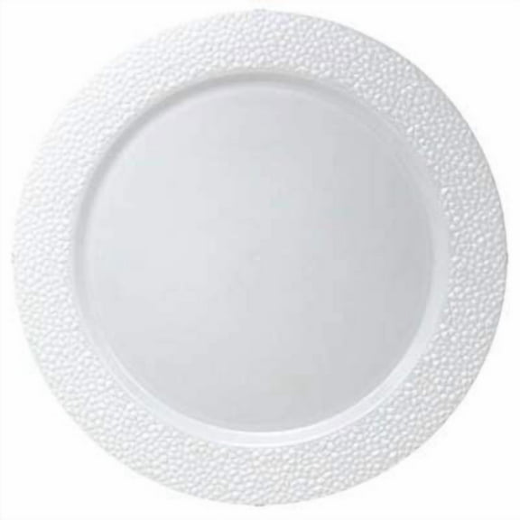 Charger Disposable Hammered Design Plates White 13" For All Parties 2Packs