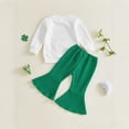 thumbnail image 5 of Baby Boy Outfits St. Patrick'S Day Letter Print Long Sleeve Top And Flared Pants 2Pcs Honest Baby Clothing Green 18 Months-24 Months, 5 of 5