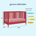 thumbnail image 6 of daVinci Sammy Scallop 4 in 1 Convertible Crib, Strawberry Red, 6 of 11