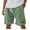 Green #027, variant on Godokuleh Lininco Mens Shorts | Mokaloha Mens Shorts | Men's Breathable Linen Embroidered Logo Loose Holiday Short Army Green 2XL