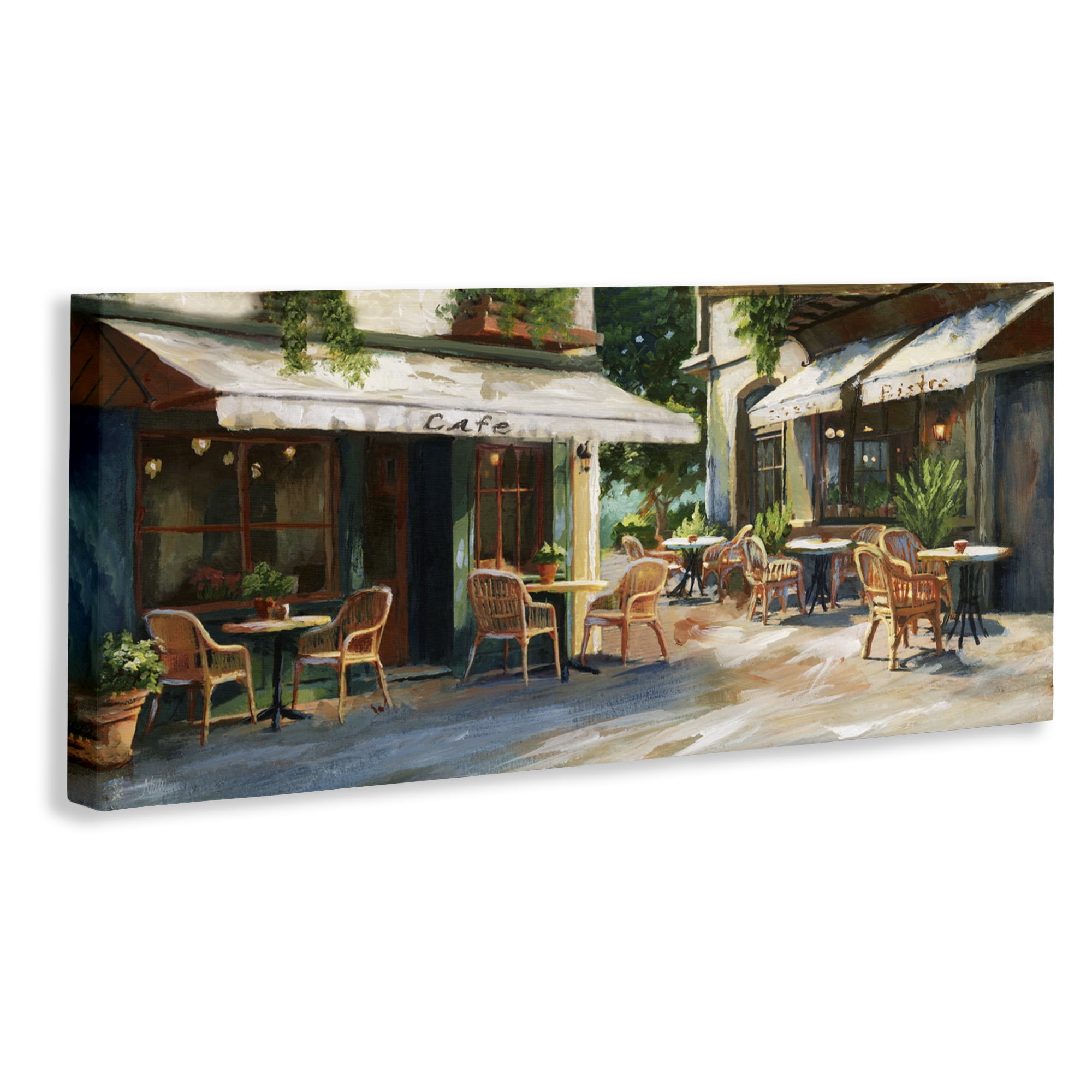 Stupell Industries Sunlit Outdoor Parisian Cafe Canvas Wall Art, design by Nan