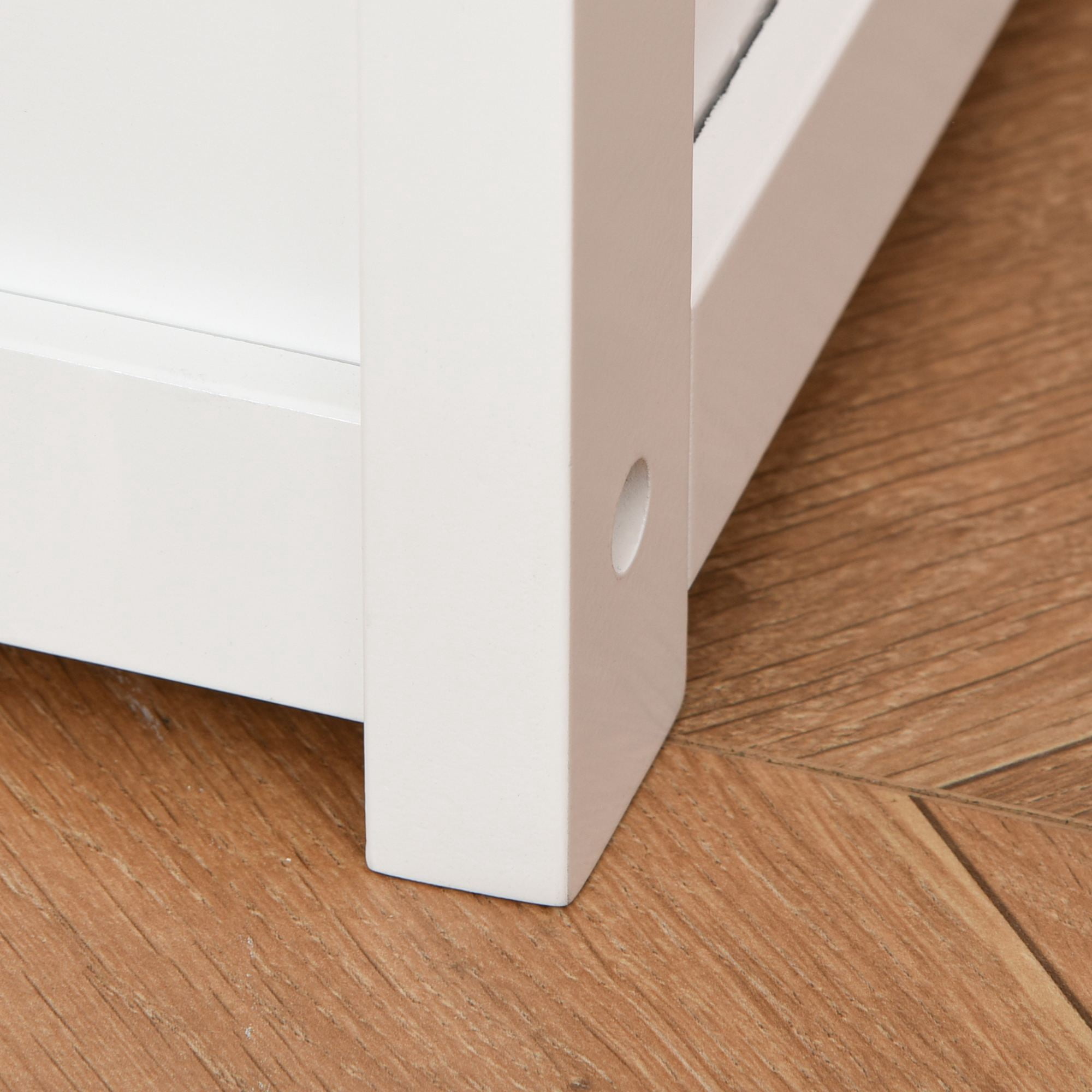Qaba 2-in-1 Kids Wooden Toy Organizer Chest Storage Box with Seat Bench Cabinet Chunk Cube with Safety Pneumatic Rod White