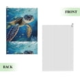 thumbnail image 2 of Lsque Watercolor Turtle Premium Golf Towel - Ultra Absorbent and Quick Drying Microfiber Towel with Carabiner - Gift for Men -24" X 16", 2 of 8