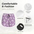thumbnail image 4 of Balery Purple Butterflies Floral Pantalones cortos deportivos para mujer con forro y dos bolsillos, elásticos, para entrenamiento, gimnasio, yoga-XX-Large, 4 of 7