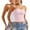 Pink, variant on ZACPNCV 2PC Women's Shapewear Tube Tops Strapless Ruched Built-in Shelf Bra Casual Light Blue S