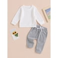 thumbnail image 2 of GXFC Baby Boys Fall Outfits Set Clothes 6M 1T 2T 3T Toddler Boys Long Sleeve Sweatshirt and Elastic Waistband Sweatpants 2 Piece Casual Autumn Clothing for Kids Boys, 2 of 8