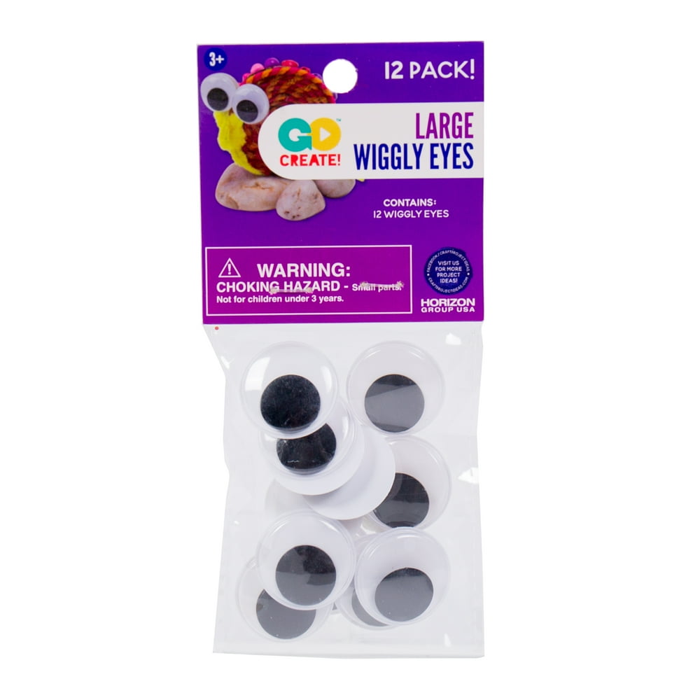 Go Create Large Wiggly Eyes 25mm., 12 Wiggly Eyes Total