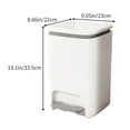 thumbnail image 3 of AuroraX Rectangle Small Trash Can with Step Pedal Lid Stylish Multiple Sizes White Affordable Luxury Wastebaskets Contemporary Plastic Garbage Bin for Dormitory Bedroom Office, 3 of 6