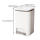 thumbnail image 3 of Basurero de cocina de gran capacidad (12 y 9 litros) con tapa | Apertura con pedal y prensa manual | Cesto de basura de plástico impermeable y antiolores para baño, dormitorio y salón | Blanco y, 3 of 6
