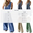 thumbnail image 2 of TOUMENY Spring Fall Denim Jumpsuit for Women V-Neck Backless Wide Leg Romper Casual Loose Beach Vacation Party One Piece Jumpsuits Dark Blue XXXL, 2 of 5