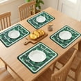 thumbnail image 3 of REGALWOVEN Set of 6 Leather Placemats for Kitchen Dining Table Decor and Protection Dark Green 15.7*11.8inch, 3 of 6