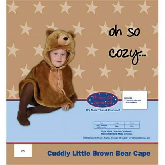 Dress Up America Kids Sweet Cuddly Little Brown Bear Costume - 12-24 Month