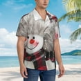 thumbnail image 3 of Pofeuu Christmas Snowman With Hat Print Hawaiian Shirt for Men Sleeves Casual Button Down Summer Beach Dress Shirts T-Shirts,X-Large, 3 of 7