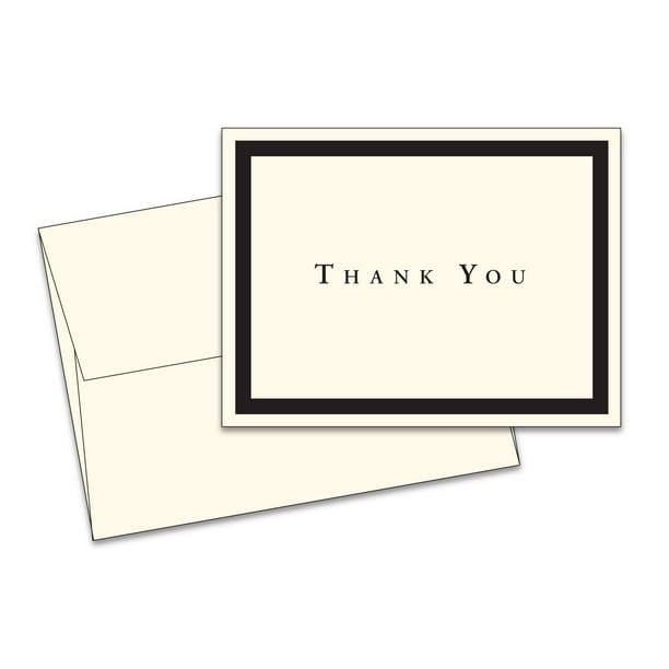 Tarjetas de agradecimiento Superfine Printing Inc., 25 unidades, color crema con sobres