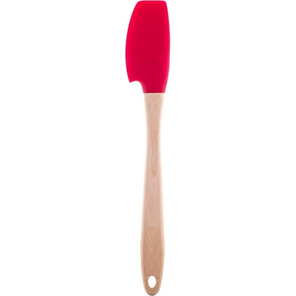 TableCraft Wanderlust Slim Kitchen Spatula, Red, Silicone & Bamboo Handle, 12 Inches