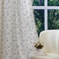 thumbnail image 6 of Aofoto Floral Linen Blend Curtains for Living Room, Light Filtering Semi Sheer Kitchen Rod Pocket Curtains 2 Panels, 52"x84", 6 of 7