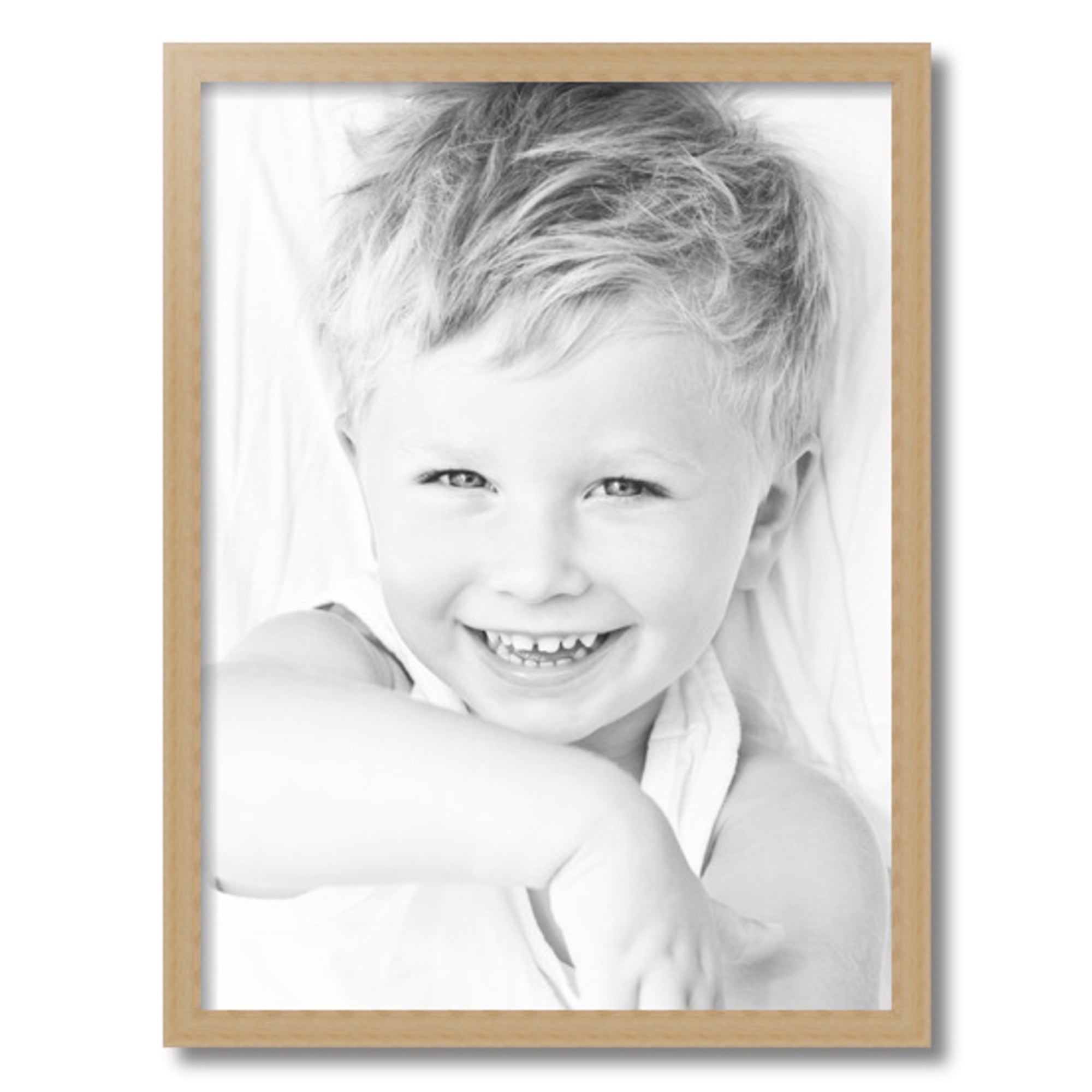 ArtToFrames 18" x 24" Clear Stain Picture Frame, 18x24 inch White Wood Poster Frame (WOM-4091)