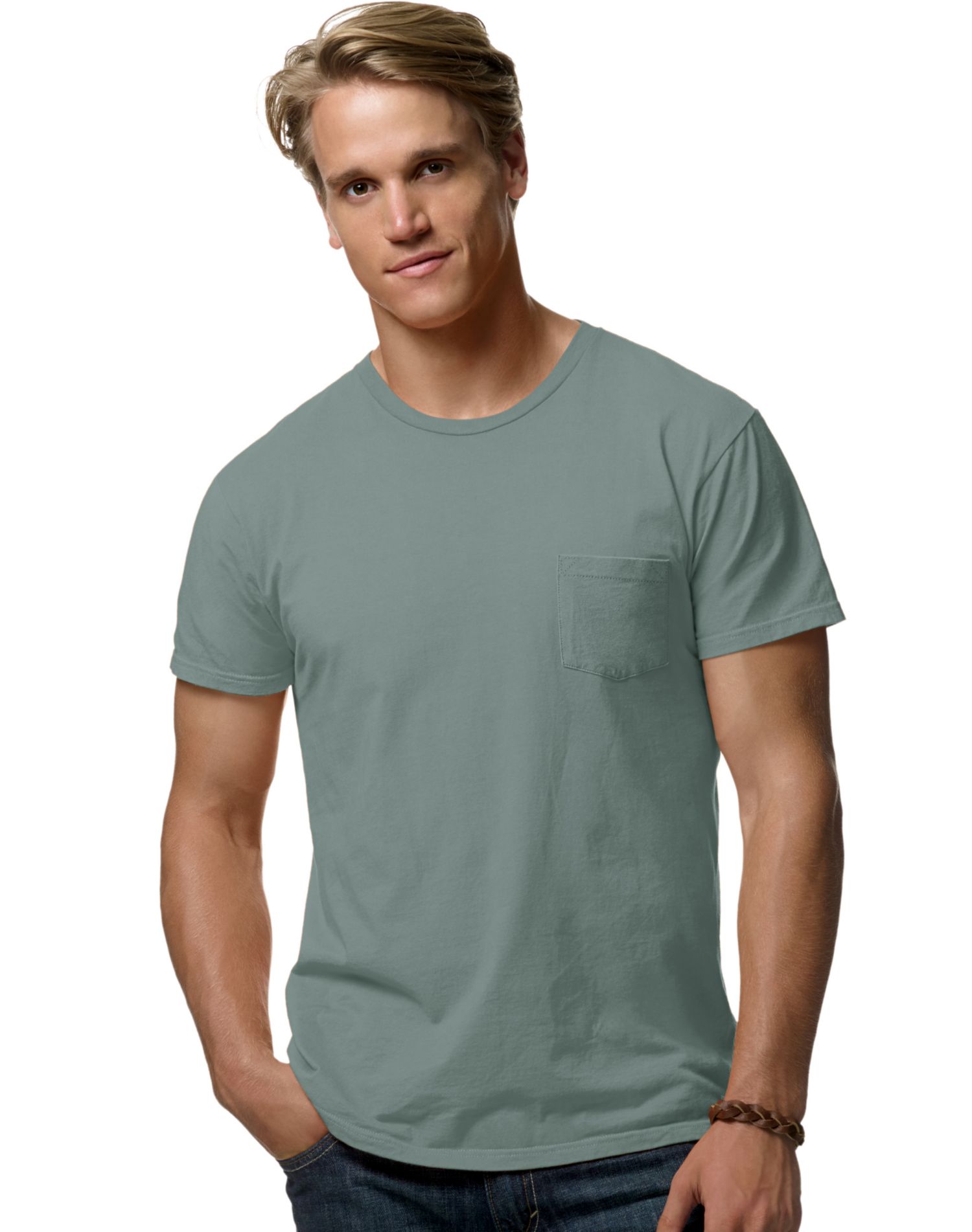 Hanes Nano-T Men`s Pocket T-Shirt, 2X, Vintage Green | Walmart Canada