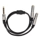 thumbnail image 2 of Cable divisor estéreo de 1/4 pulgadas, aleación de aluminio de doble canal, enchufe macho de 6,35mm a Cable de puerto hembra doble de 6,35mm, 19,7 pulgadas, 2 of 14