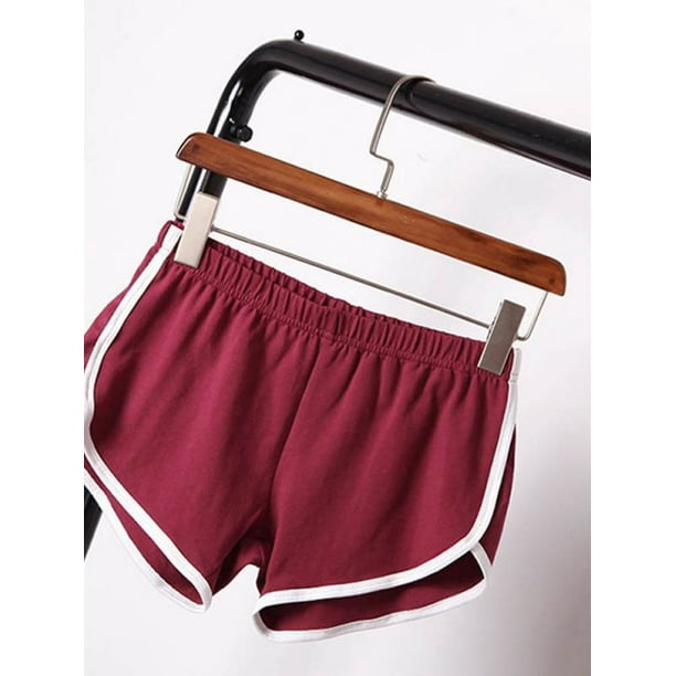 EVERBESTSALESLLC New Summer Shorts Women Color Block Casual Shorts Workout Waistband Skinny