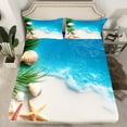 thumbnail image 2 of Erosebridal Coastal Marine Full Sheet Sets, Kawaii Seashell Bedding Full Size, Cartoon Beach Decor, 2 of 7