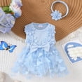 thumbnail image 2 of Baby Onesies Girl Baby Girl Lace Romper Dress Floral Lace Outfits Summer Toddler Clothes Jumpsuit with Headband, 2 of 7