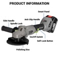 thumbnail image 5 of Drillpro Cordless Angle Grinder Kit 4-1/2" Brushless Electric Power Cut-Off Tool with Two 3.0Ah Battery and Charger 2-Position Auxiliary Handle Cutting Wheels Grinding Wheels Flap Discs for Metal Wood, 5 of 8
