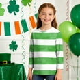 thumbnail image 3 of Posijego Kids Toddler St Patricks Day Shirts 3/4 Sleeve Tops Girls Clover Graphic Tees Summer Casual T-Shirts, 3 of 6