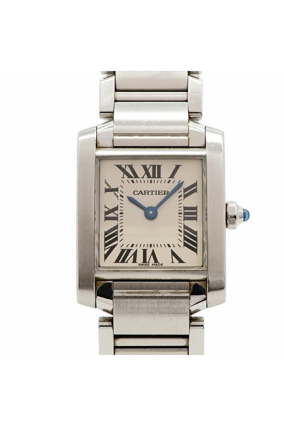 Pre-Owned Cartier Tank Franaise SM W51008Q3 Ivory Dial Women's Watch