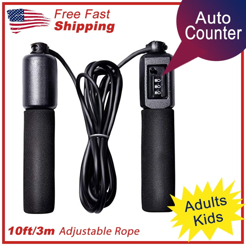 Jump Rope Counter Adjustable Bearing Speed Skipping Gym Fitness Crossfit Boxing 