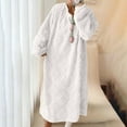 thumbnail image 5 of Gytharion Women's Coral Velvet Nightgowns Winter Warm Crew Neck Plush Sleepshirt Soft Cozy Long Sleeve Fleece Nightshirt Cute Solid Long Flannel Sleepwear Loungewear, 5 of 8