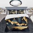 thumbnail image 2 of Designart "Minimalist Mountains Gold II" Minimalism Landscape Bedding Covert Set - Minimalism Blue Landscapes Bed Set With 1 Sham, 2 of 6