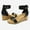 BLACK/PU, variant on Women's Open Toe Buckle Ankle Strap Platform Wedge Sandals
