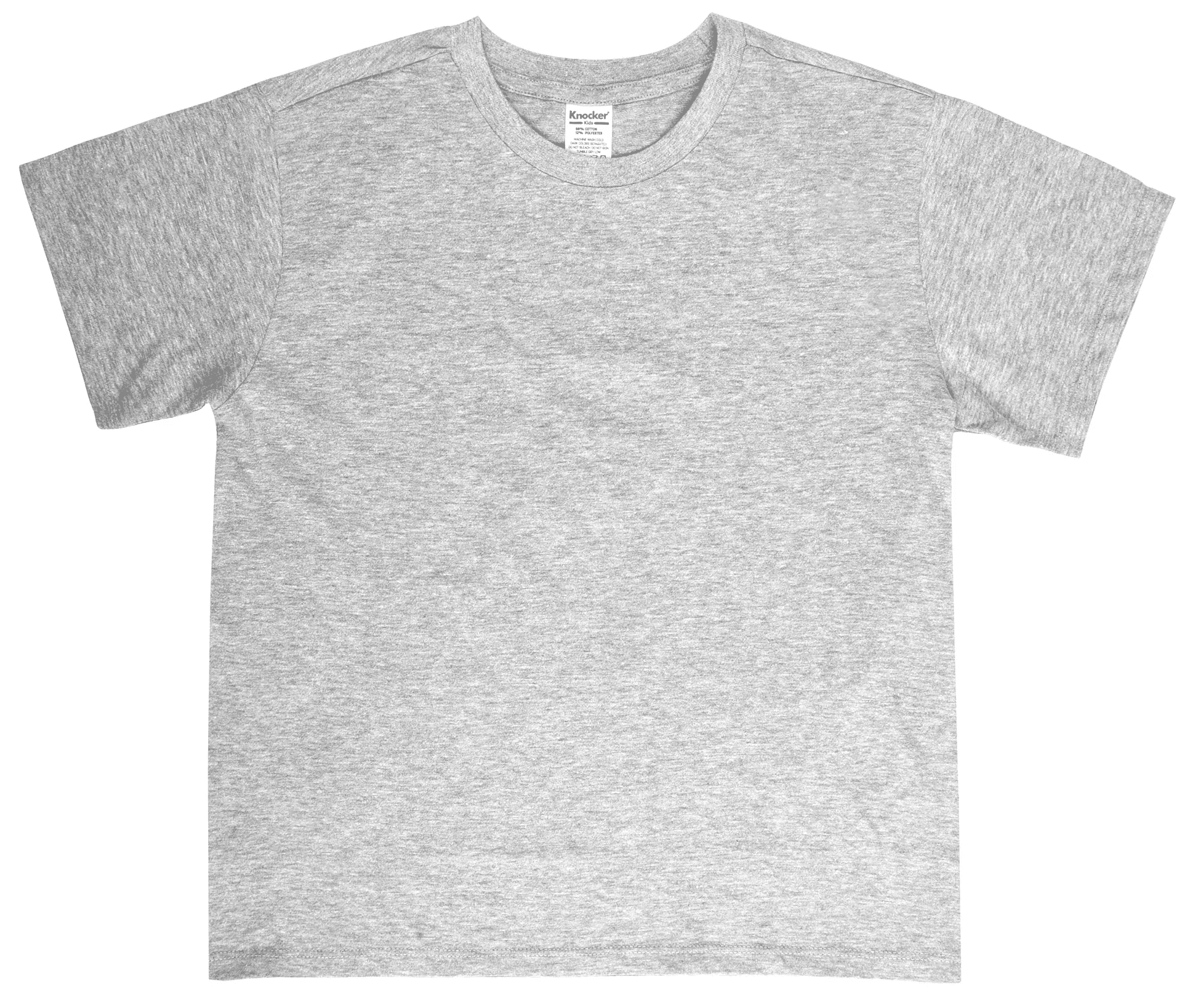 BOY'S COTTON ROUND NECK T-SHIRT, Heather Grey XL, 1 Count, 1