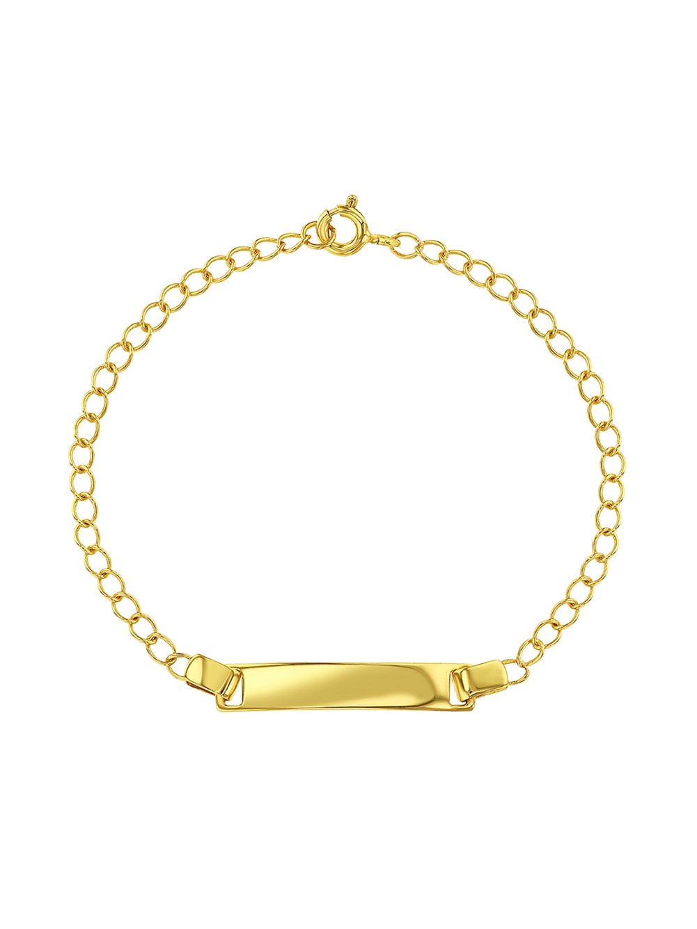 Christmas Stocking Stuffer Gold Plated Tag ID Identification Bracelet 6in 