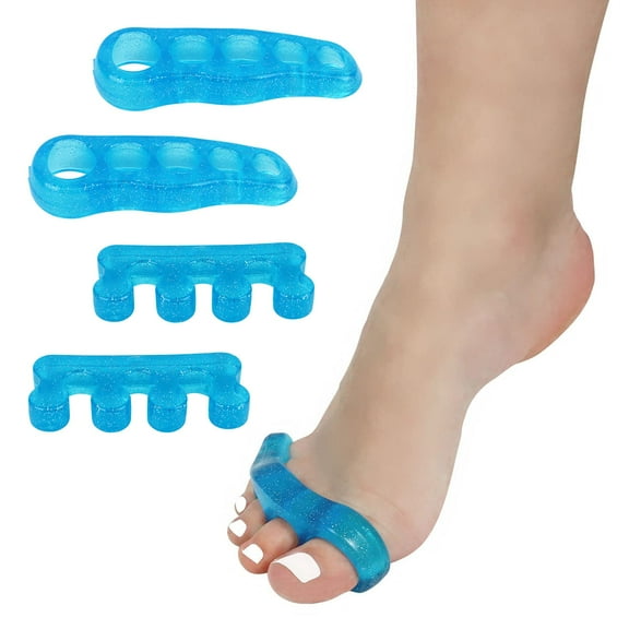 Silicone Toe Separator | Gel Toe Separators & Toe Spacers for Feet with Overlapping Toes | Hammer Toe Straightener & Bunion Corrector for Women & Men | Size 9 & Below