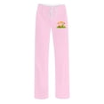 thumbnail image 2 of Puntoco Pants for women Ladies' Easter Printed Double Pocket Drawstring Pants Pink L(L), 2 of 5