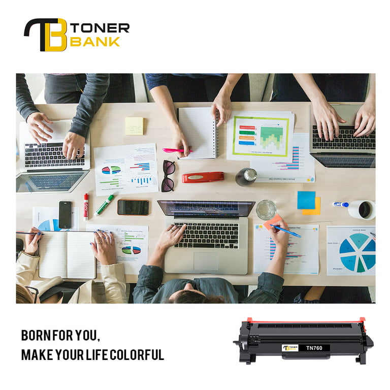 5PK High Yield TN760 Toner for the Brother DCP-L2530DW HL-L2350DW  MFC-L2750DW