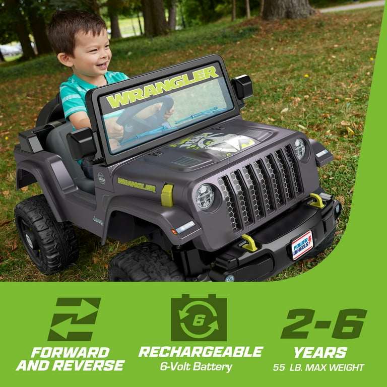 6V Power Wheels Jeep Wrangler Toddler Ride-on Toy with Driving