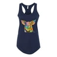 thumbnail image 3 of Dean Russo The Pig Animal Lover Ladies Racerback Tank Top, Navy, Small, 3 of 6