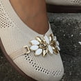 thumbnail image 6 of hopeusnice Women's Breathable Knit Mesh Flats Comfortable Rhinestone Slip On Shoes Low Heel Soft Sole Lightweight Breathable Vacation Beach Daily Walking Shoes Beige 39, 6 of 9