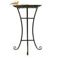 thumbnail image 3 of Alpine Corporation Metal Daisy Birdbath with Bird and Sunflower Stand, 3 of 13
