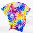 thumbnail image 3 of Uootdi Women's Tees Crew Neck Short Sleeve Tie Dye Print Tops Casual Loose Fit T Shirts Gift, 3 of 6