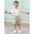 thumbnail image 5 of Baby Boy Clothes Suit 1-5T Toddler Dress Shirt Bowtie Suspender Shorts Infant Formal Party Outfits, 5 of 15