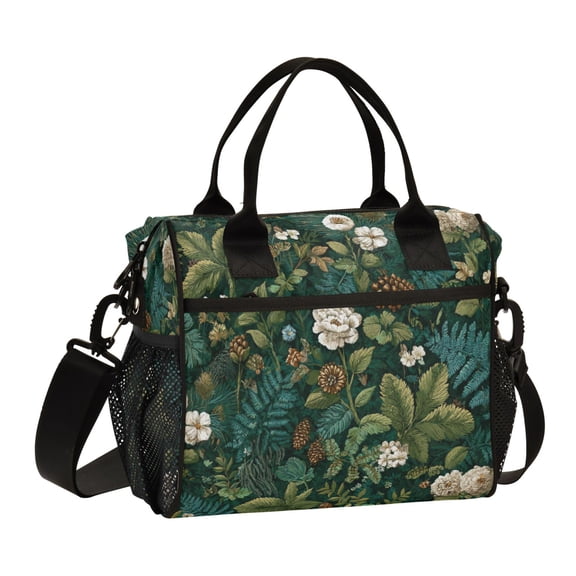 Large Insulated Lunch Bags for Women Men Leakproof Thermal Meal Lunch Tote Bag for Office Work Picnic Travel Pine Cones and Mossy Ferns 9L