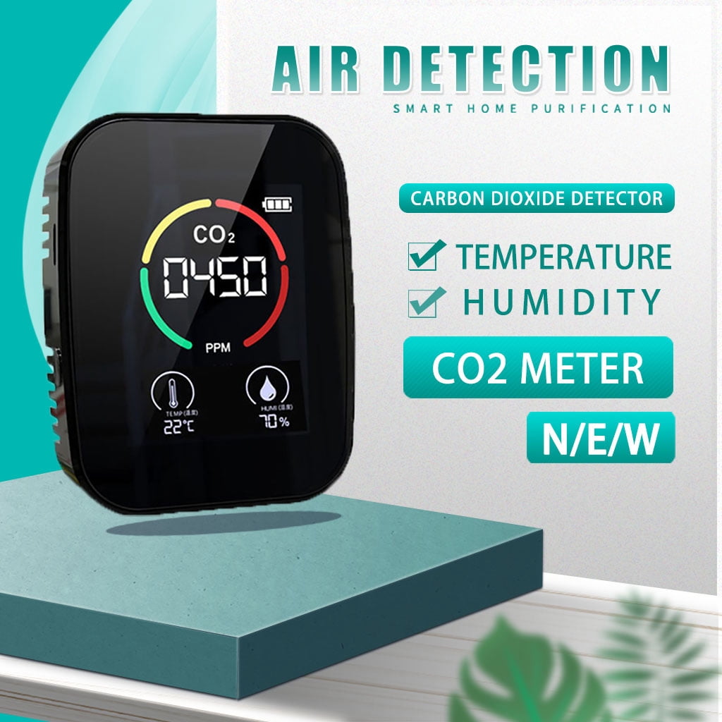 Techinal Multifunctional 5 in1 CO2 Meter Digital Temperature Humidity Sensor Tester Air Quality Monitor Carbon Dioxide TVOC HCHO