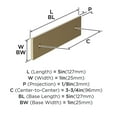 thumbnail image 5 of Amerock Ladera 3-3/4 inch (96mm) Center-to-Center Rectangle Golden Champagne Cabinet Pull Backplate, 5 of 6