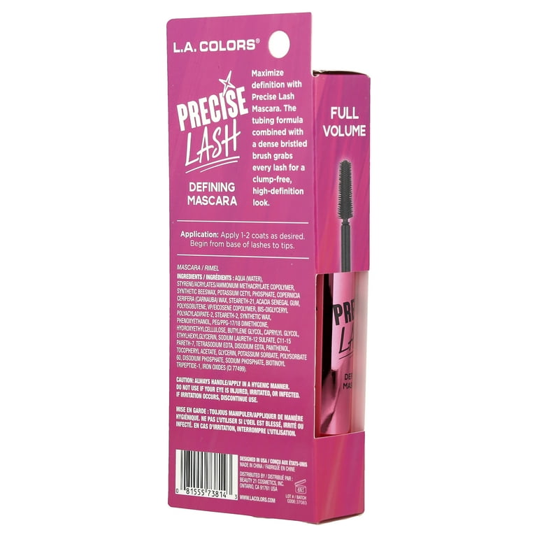 L.A. Colors Precise Lash, Defining Mascara, CBMS814 Black , 0.41
